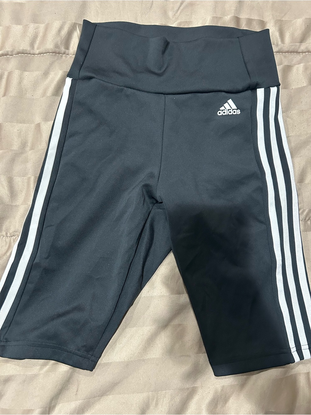 adidas Black Athletic Shorts with White 3-Stripes